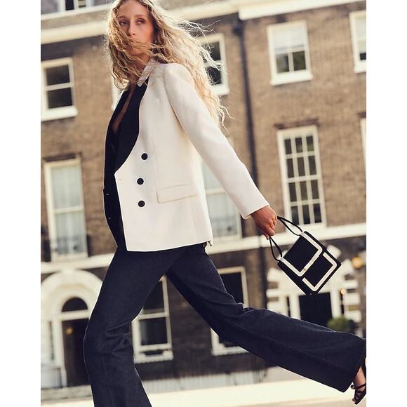 J.Crew High Rise Flare Jeans Button Fly Size 28 Dark Blue - Picture 4 of 16